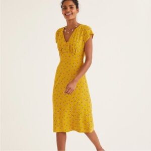 BODEN rosemary saffron floral print midi tea dress size 8 US